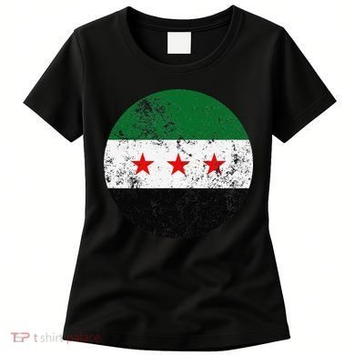 Retro New Syrian Flag Free Syria Freedom Women's T-Shirt