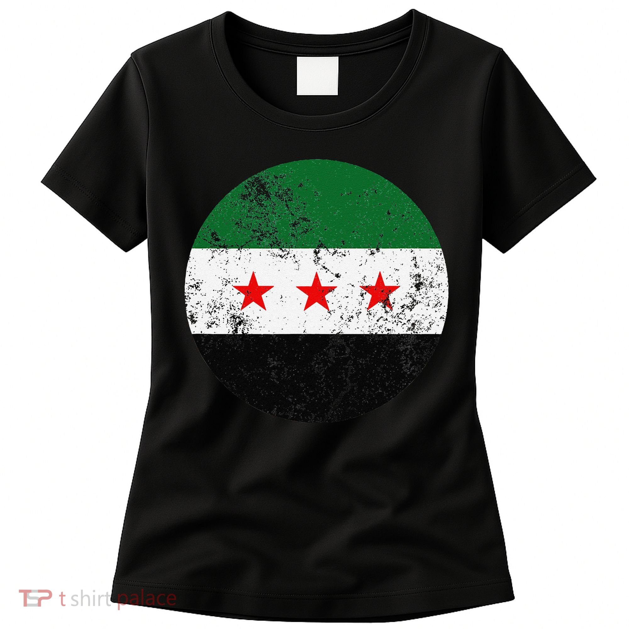 Retro New Syrian Flag Free Syria Freedom Women's T-Shirt