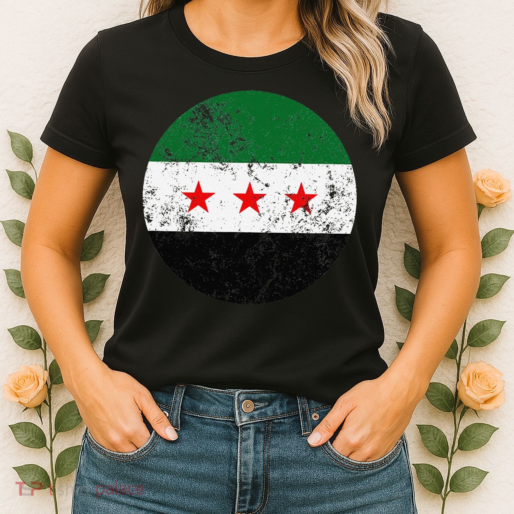 Retro New Syrian Flag Free Syria Freedom Women's T-Shirt