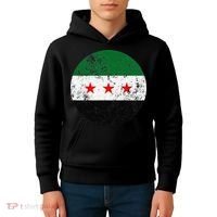 Retro New Syrian Flag Free Syria Freedom Kids Hoodie thumb 4