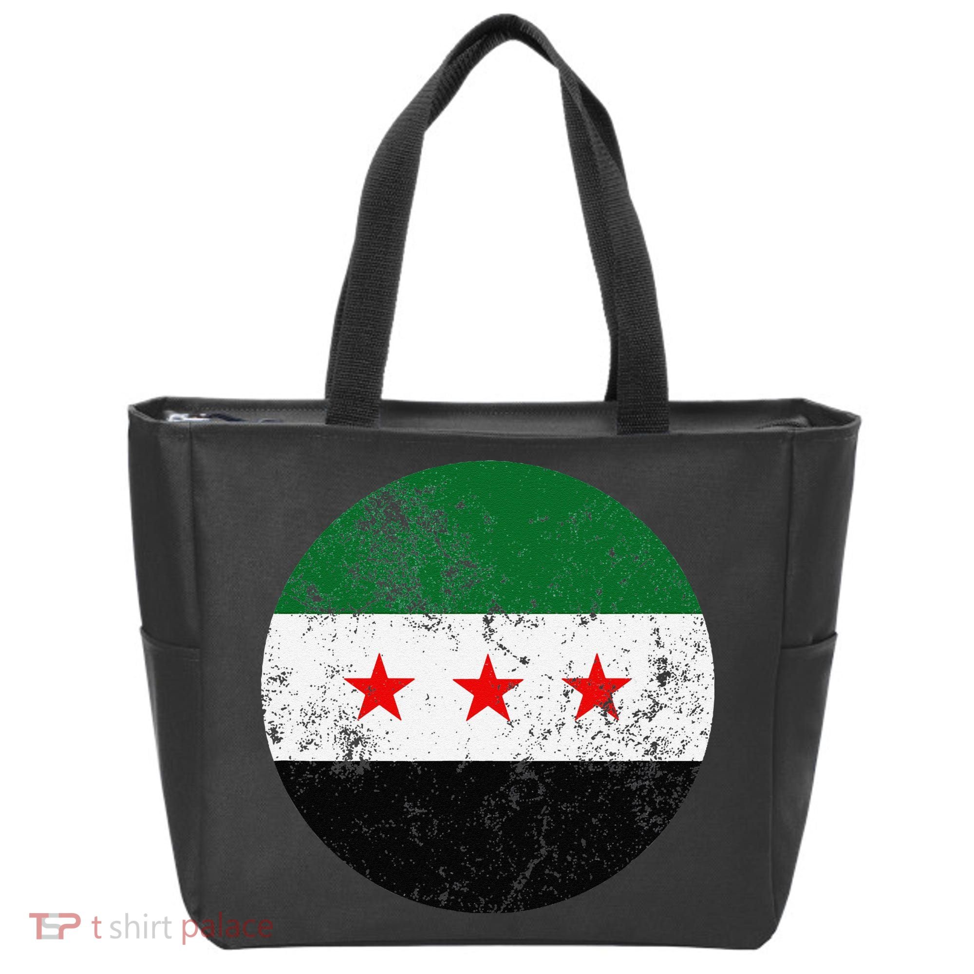 Retro New Syrian Flag Free Syria Freedom Tote Bag