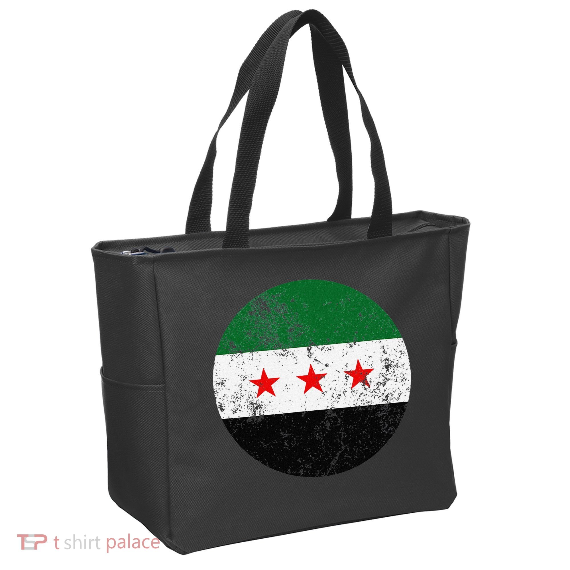 Retro New Syrian Flag Free Syria Freedom Tote Bag