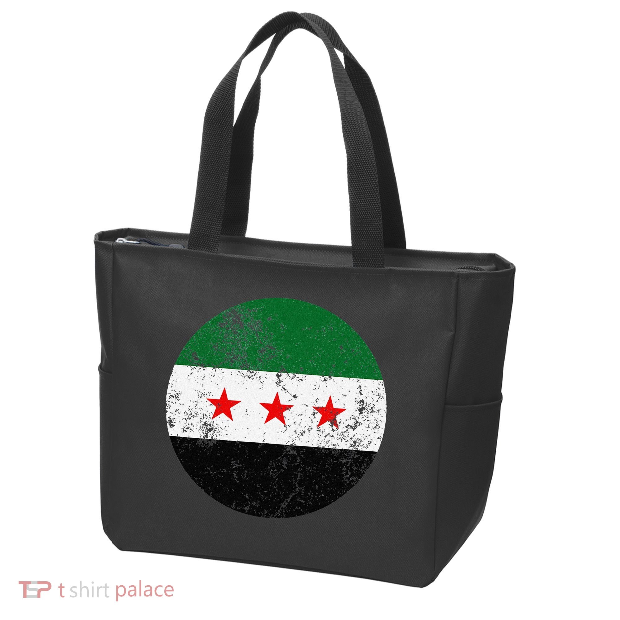 Retro New Syrian Flag Free Syria Freedom Tote Bag