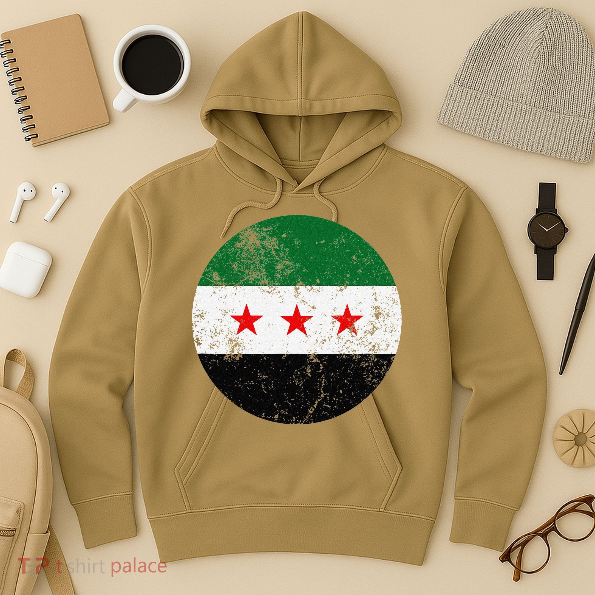 Retro New Syrian Flag Free Syria Freedom Hoodie