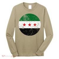 Retro New Syrian Flag Free Syria Freedom Long Sleeve Shirt thumb 0
