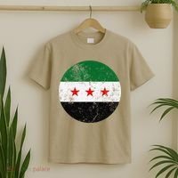 Retro New Syrian Flag Free Syria Freedom T-Shirt thumb 2