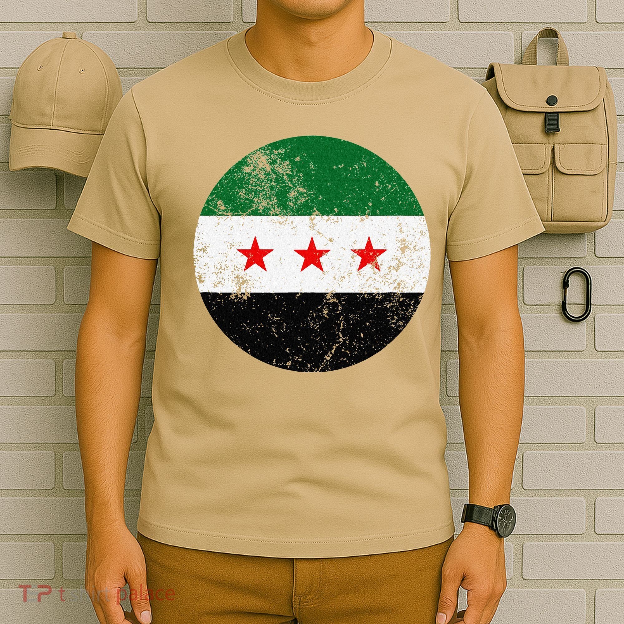 Retro New Syrian Flag Free Syria Freedom T-Shirt