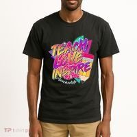 Retro Neon Teach Love Inspire #Teacher Life Tall T-Shirt thumb 2