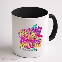 Retro Neon Teach Love Inspire #Teacher Life Coffee Mug thumb 1