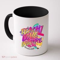 Retro Neon Teach Love Inspire #Teacher Life Coffee Mug thumb 0