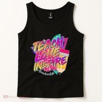 Retro Neon Teach Love Inspire #Teacher Life Tank Top thumb 2