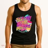 Retro Neon Teach Love Inspire #Teacher Life Tank Top thumb 3