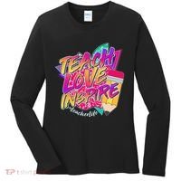 Retro Neon Teach Love Inspire #Teacher Life Women's Long Sleeve Shirt thumb 0