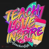Retro Neon Teach Love Inspire #Teacher Life Women's Long Sleeve Shirt thumb 2