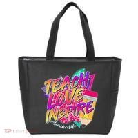 Retro Neon Teach Love Inspire #Teacher Life Tote Bag thumb 0