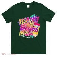 Retro Neon Teach Love Inspire #Teacher Life T-Shirt thumb 0