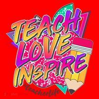 Retro Neon Teach Love Inspire #Teacher Life Santa Hat thumb 1