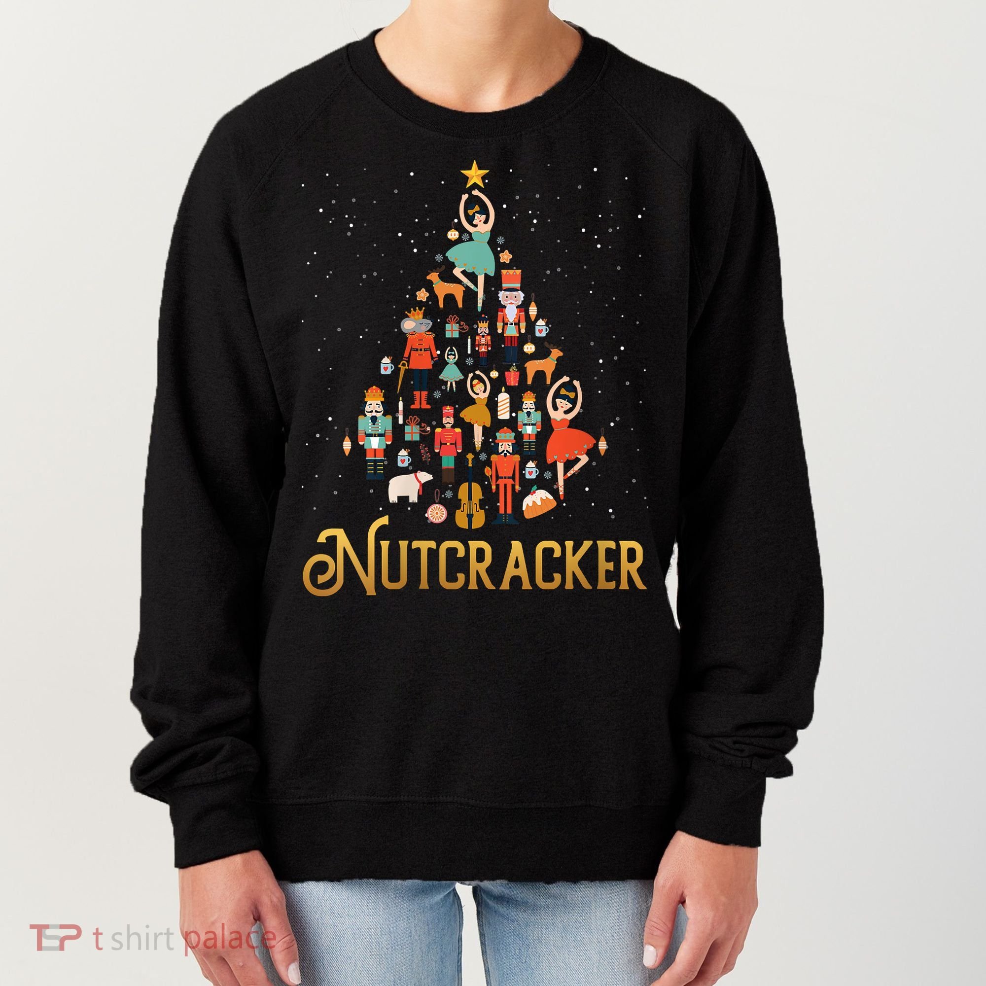 Retro Nutcracker Tree Ballet Dance Family Christmas Pajama Women's Sweatshirt