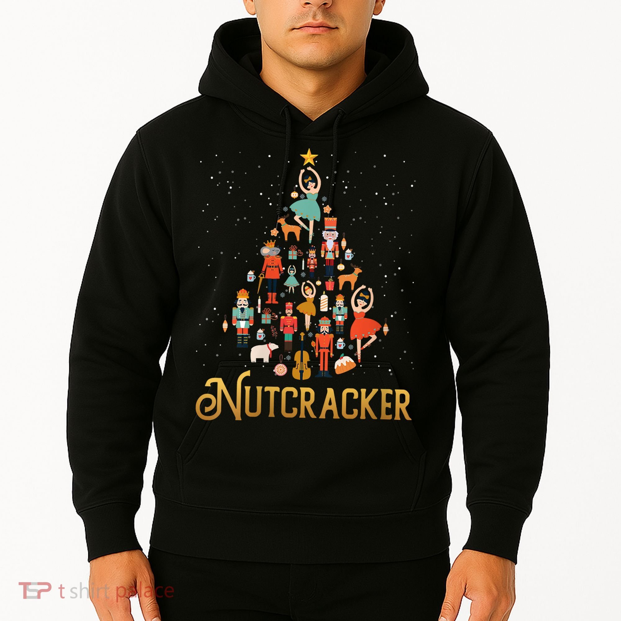 Retro Nutcracker Tree Ballet Dance Family Christmas Pajama Hoodie