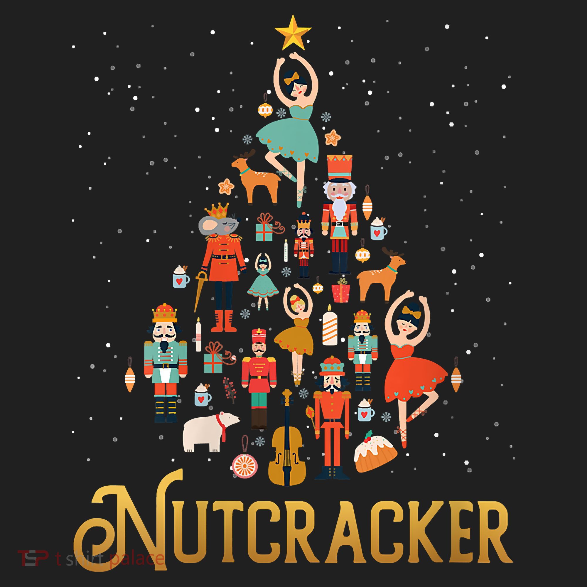 Retro Nutcracker Tree Ballet Dance Family Christmas Pajama Beanie