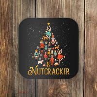Retro Nutcracker Tree Ballet Dance Family Christmas Pajama Coaster thumb 0