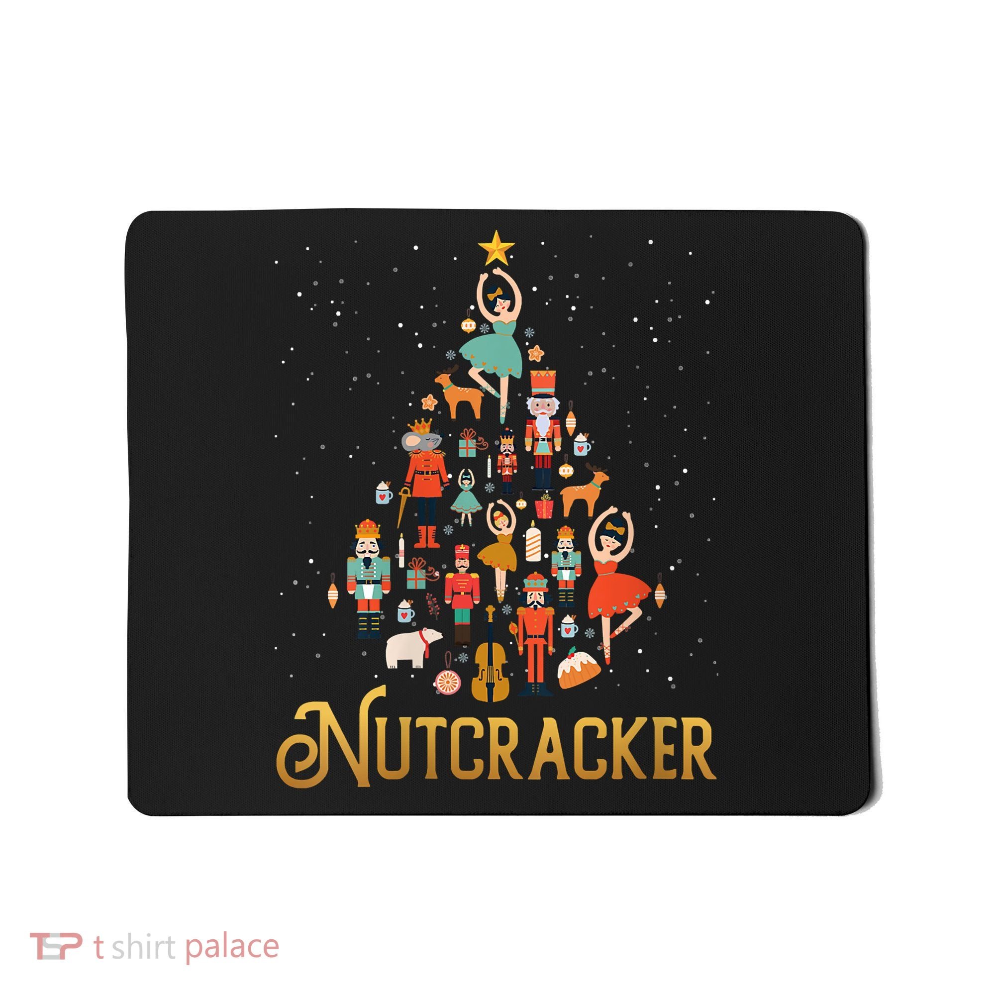 Retro Nutcracker Tree Ballet Dance Family Christmas Pajama Mousepad