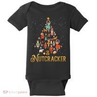 Retro Nutcracker Tree Ballet Dance Family Christmas Pajama Baby Bodysuit thumb 0