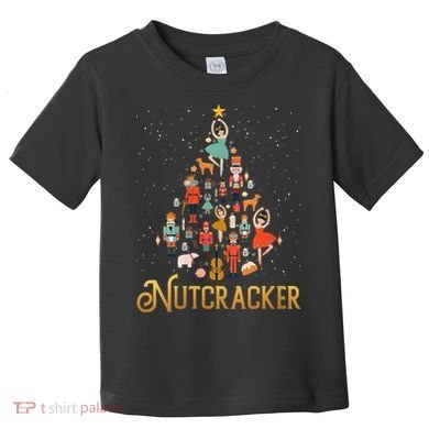 Retro Nutcracker Tree Ballet Dance Family Christmas Pajama Toddler T-Shirt