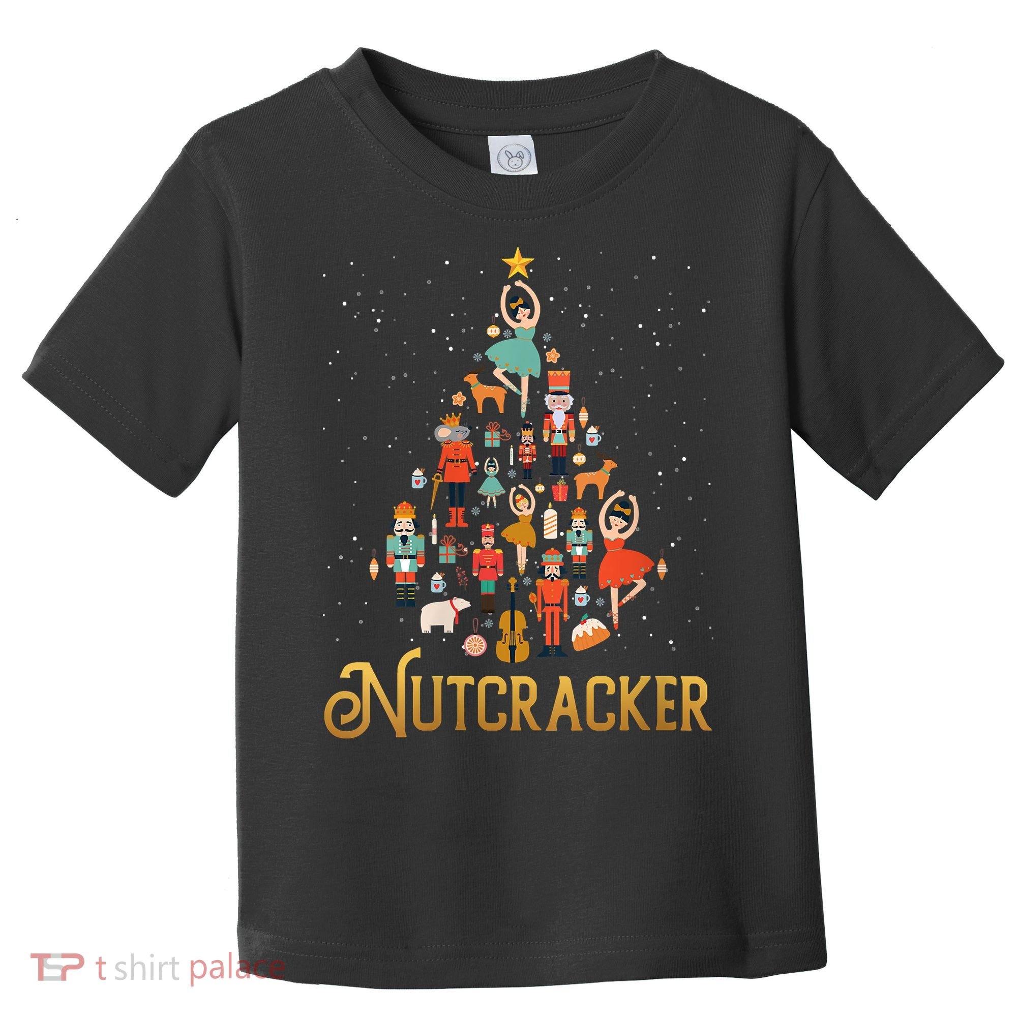 Retro Nutcracker Tree Ballet Dance Family Christmas Pajama Toddler T-Shirt