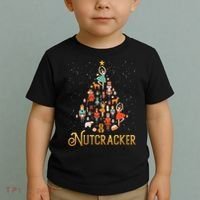 Retro Nutcracker Tree Ballet Dance Family Christmas Pajama Toddler T-Shirt thumb 2