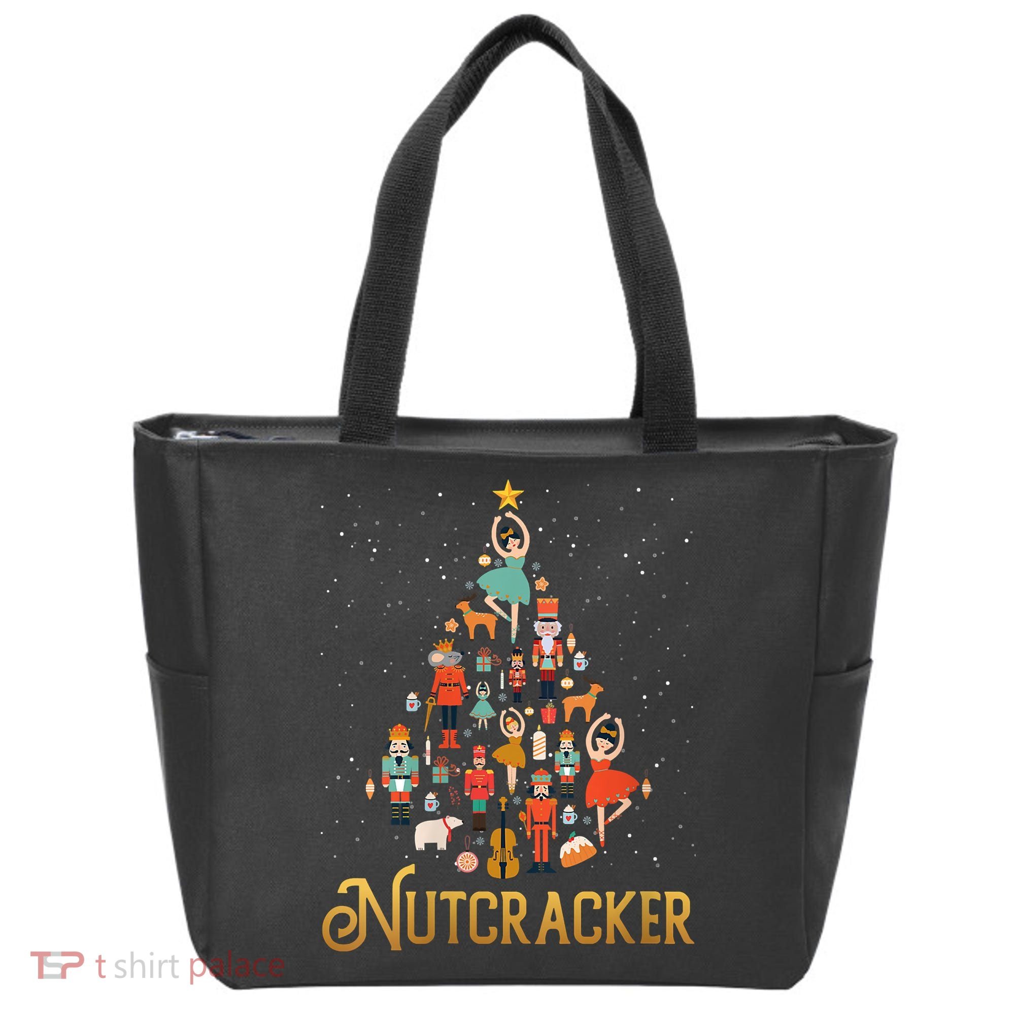 Retro Nutcracker Tree Ballet Dance Family Christmas Pajama Tote Bag