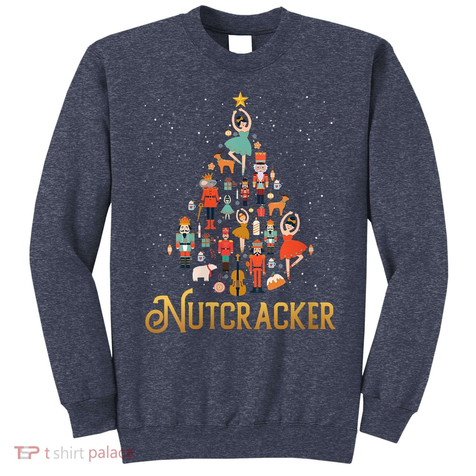 Retro Nutcracker Tree Ballet Dance Family Christmas Pajama Sweatshirt