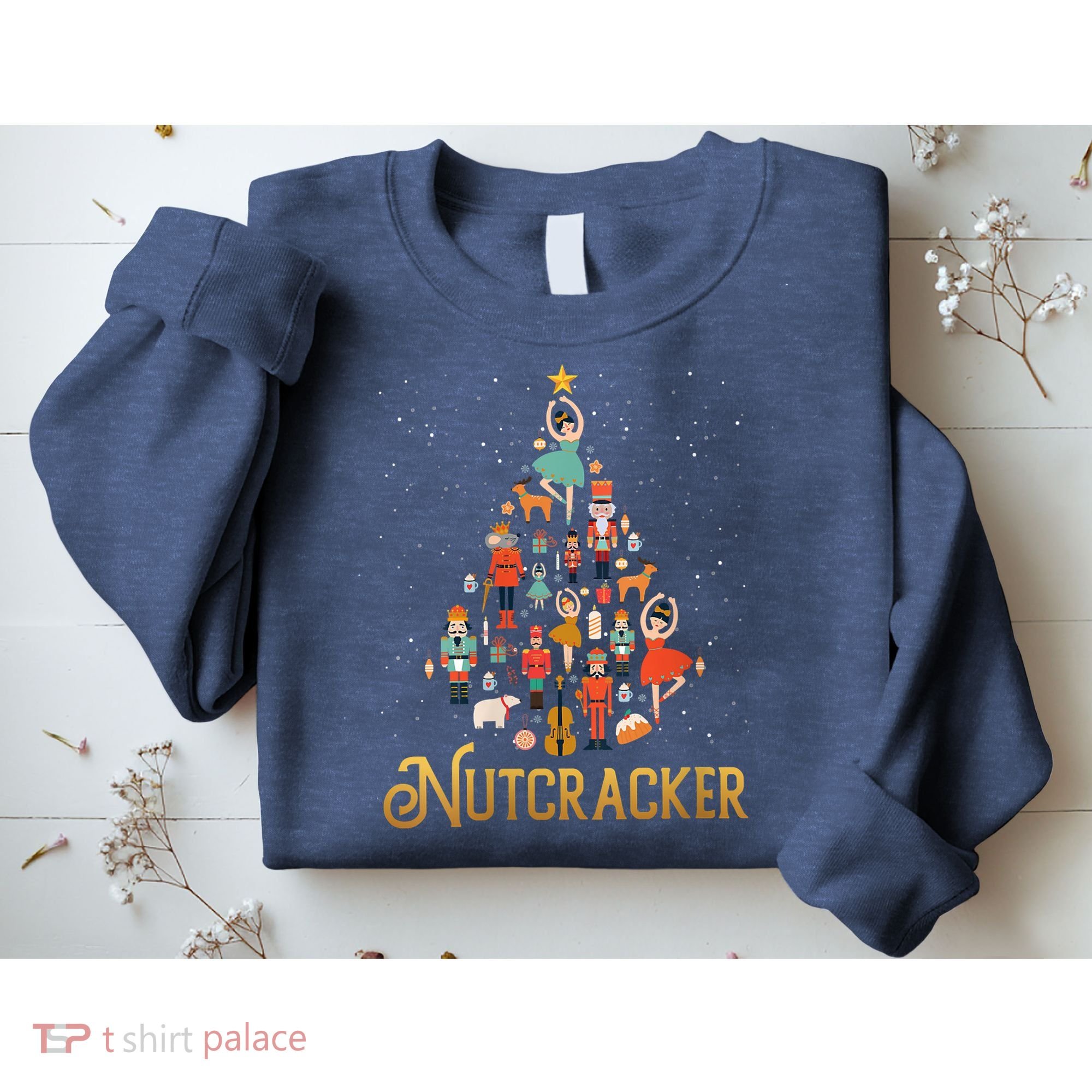 Retro Nutcracker Tree Ballet Dance Family Christmas Pajama Sweatshirt