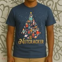 Retro Nutcracker Tree Ballet Dance Family Christmas Pajama T-Shirt thumb 3