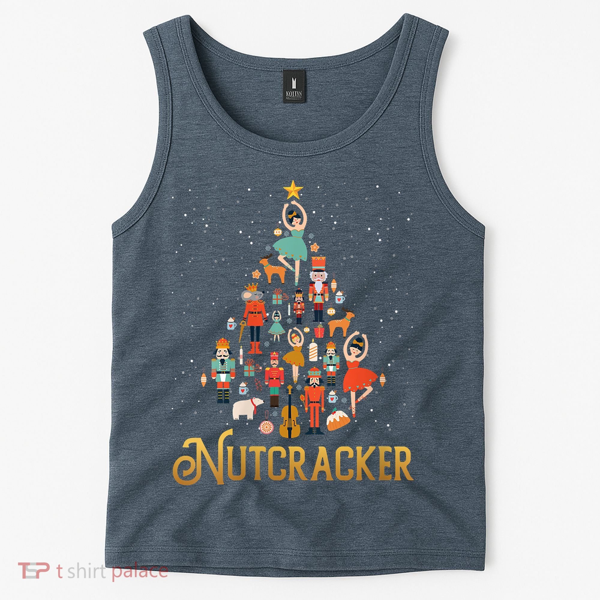 Retro Nutcracker Tree Ballet Dance Family Christmas Pajama Tank Top