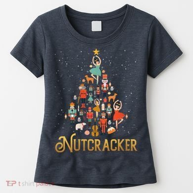 Retro Nutcracker Tree Ballet Dance Family Christmas Pajama Women's T-Shirt