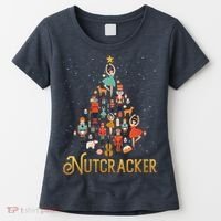 Retro Nutcracker Tree Ballet Dance Family Christmas Pajama Women's T-Shirt thumb 0