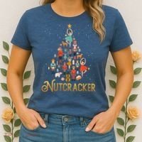 Retro Nutcracker Tree Ballet Dance Family Christmas Pajama Women's T-Shirt thumb 2
