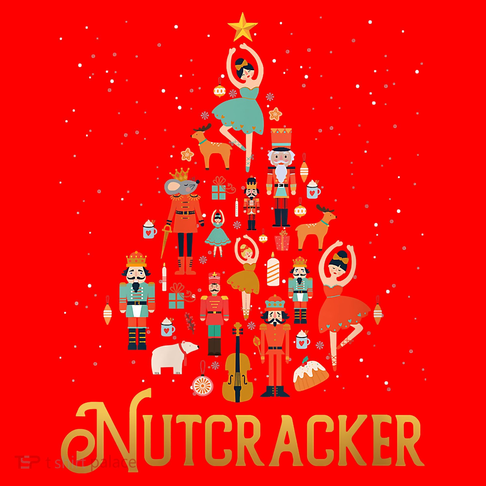 Retro Nutcracker Tree Ballet Dance Family Christmas Pajama Santa Hat