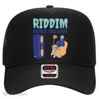 Riddim Never Too Loud Funny Dubstep Skeleton Gift Hat thumb 0