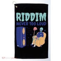 Riddim Never Too Loud Funny Dubstep Skeleton Gift Golf Towel thumb 0