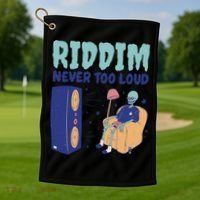 Riddim Never Too Loud Funny Dubstep Skeleton Gift Golf Towel thumb 1
