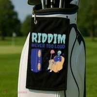 Riddim Never Too Loud Funny Dubstep Skeleton Gift Golf Towel thumb 2