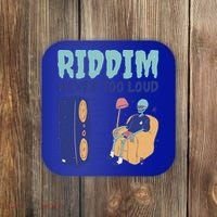 Riddim Never Too Loud Funny Dubstep Skeleton Gift Coaster thumb 0