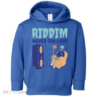 Riddim Never Too Loud Funny Dubstep Skeleton Gift Toddler Hoodie