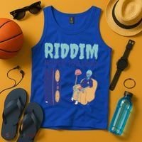 Riddim Never Too Loud Funny Dubstep Skeleton Gift Tank Top thumb 4
