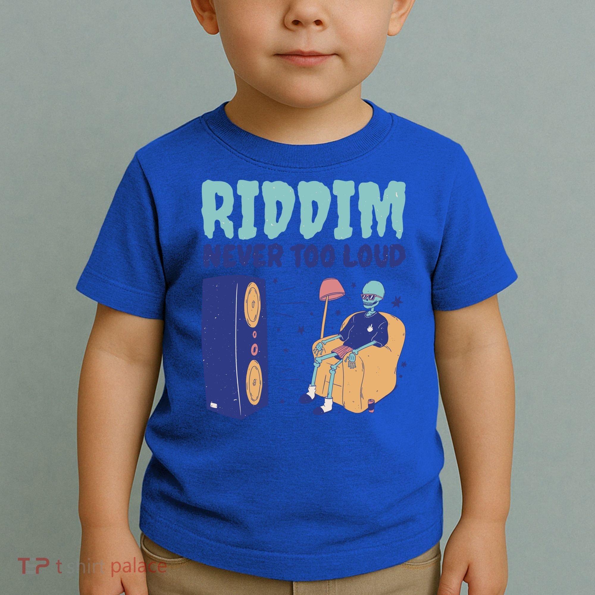 Riddim Never Too Loud Funny Dubstep Skeleton Gift Toddler T-Shirt