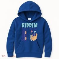 Riddim Never Too Loud Funny Dubstep Skeleton Gift Kids Hoodie thumb 0
