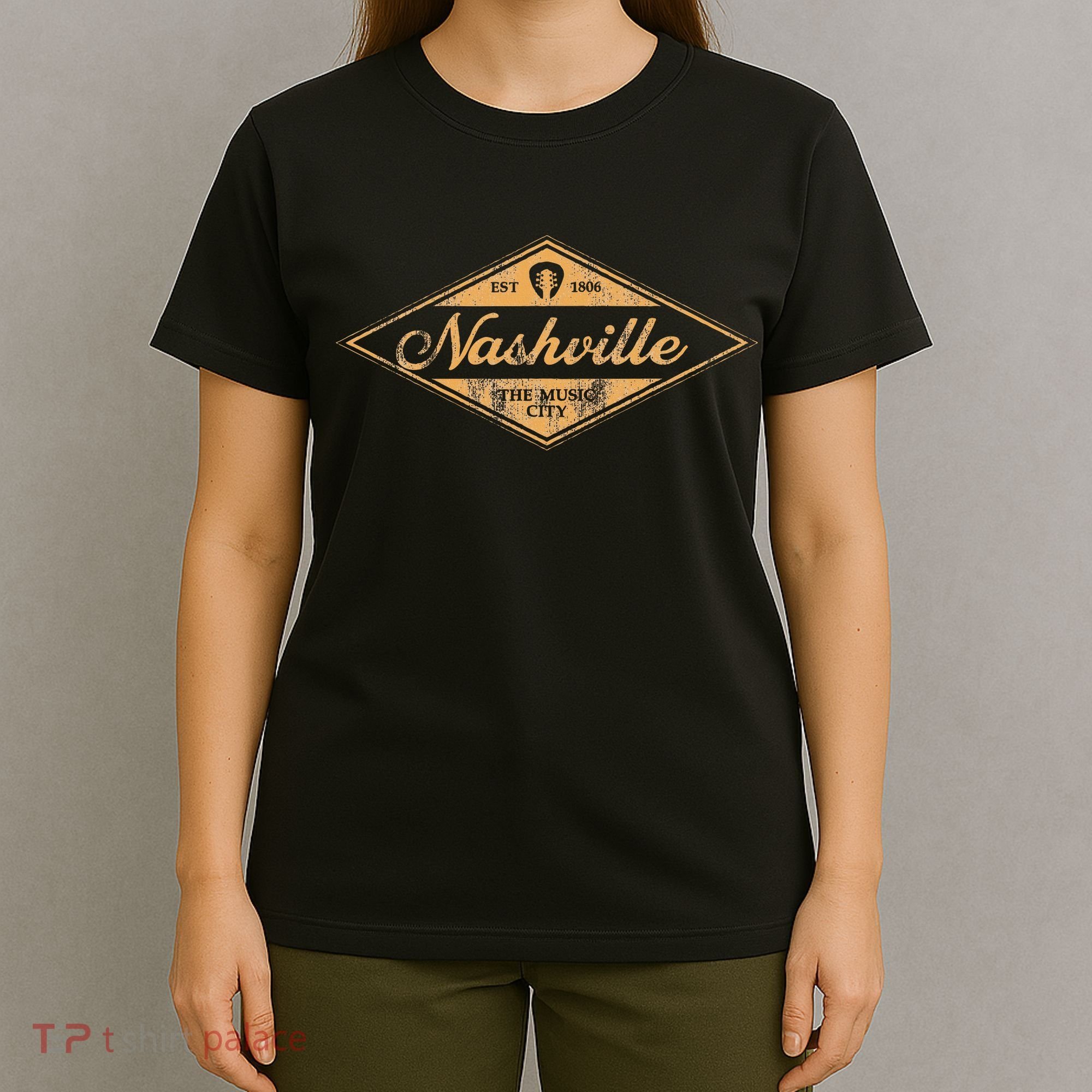 Retro Nashville Tennessee Music City Vintage Guitar Souvenir T-Shirt