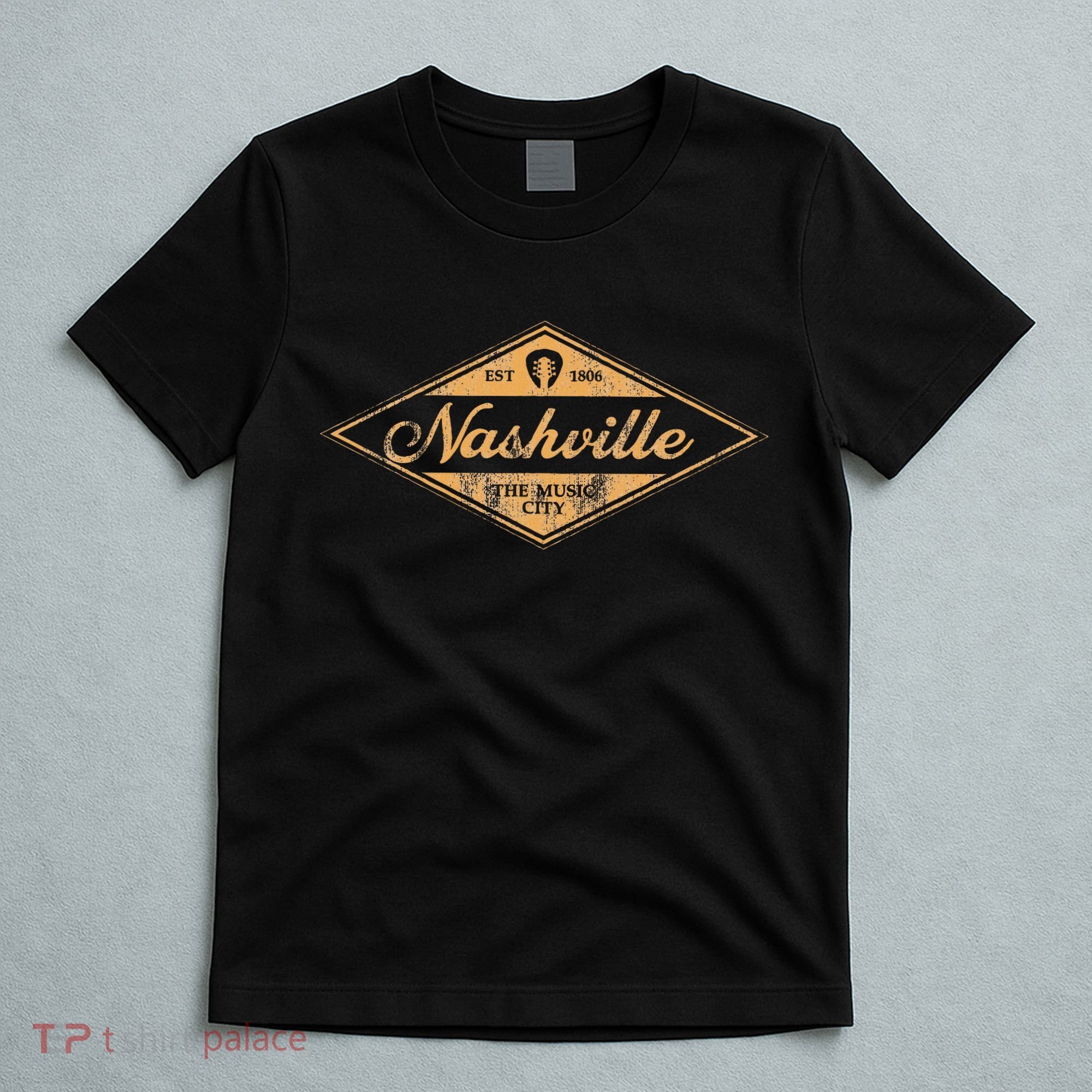 Retro Nashville Tennessee Music City Vintage Guitar Souvenir T-Shirt